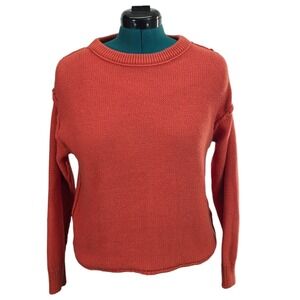 Chelsea & Theodore Womens Sweater Size Large‎ Orange Rolled Neck Long Sleeve